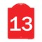 Signmission Designer Series Sign-Sign W/ Number 13, Red & White Aluminum Sign, 18" x 24", RW-1824-22909 A-DES-RW-1824-22909 - alternate 1